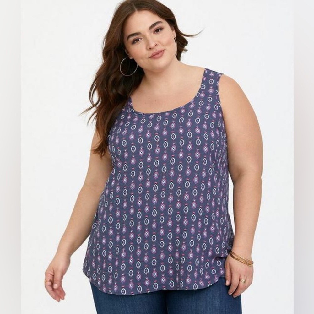 Torrid Purple and Pink Patterned Tank Top